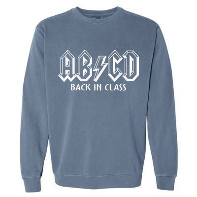 Funny Teacher ABCD Rocks Back To School Back In Class ABCD Garment-Dyed Sweatshirt