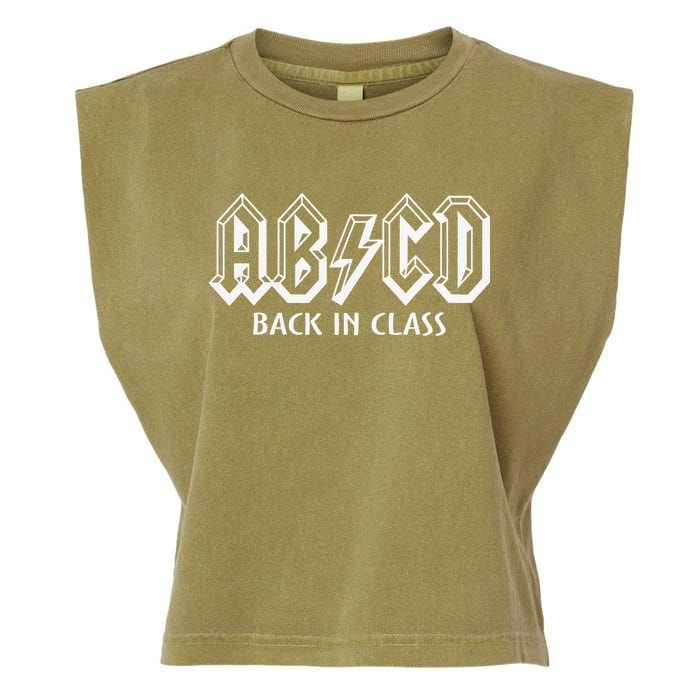 Funny Teacher ABCD Rocks Back To School Back In Class ABCD Garment-Dyed Women's Muscle Tee