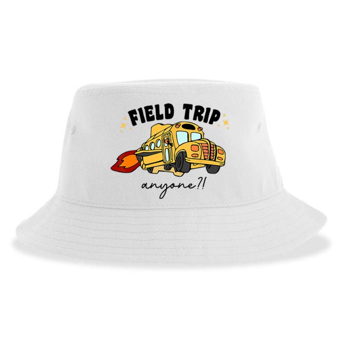 Field Trip Anyone Teacher Field Day Funny Presents Sustainable Bucket Hat