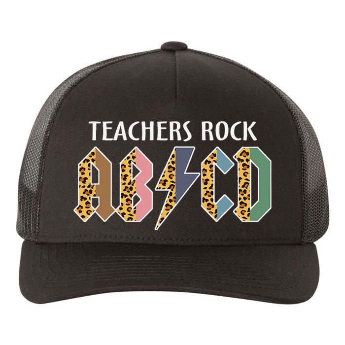 Funny Teacher ABCD Rocks Back To School Teachers Rock ABCD Yupoong Adult 5-Panel Trucker Hat