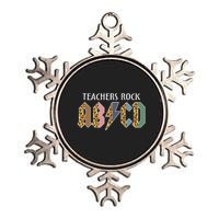 Funny Teacher ABCD Rocks Back To School Teachers Rock ABCD Metallic Star Ornament