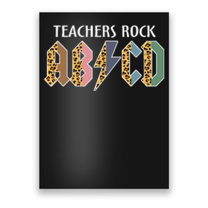 Funny Teacher ABCD Rocks Back To School Teachers Rock ABCD Poster