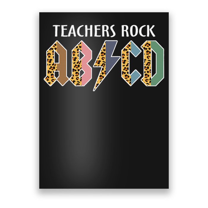 Funny Teacher ABCD Rocks Back To School Teachers Rock ABCD Poster