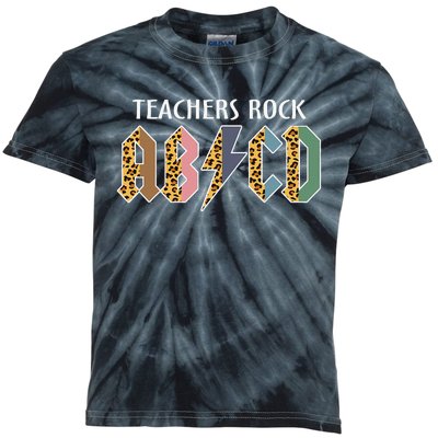 Funny Teacher ABCD Rocks Back To School Teachers Rock ABCD Kids Tie-Dye T-Shirt