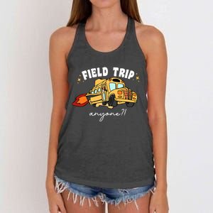 Field Trip Anyone Teacher Field Day Funny Presents Women's Knotted Racerback Tank