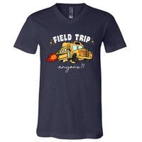 Field Trip Anyone Teacher Field Day Funny Presents V-Neck T-Shirt