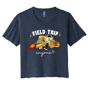 Field Trip Anyone Teacher Field Day Funny Presents Women's Crop Top Tee