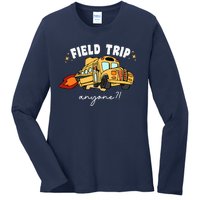 Field Trip Anyone Teacher Field Day Funny Presents Ladies Long Sleeve Shirt