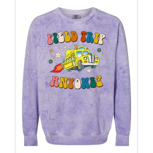 Field Trip Anyone Magic School Bus Retro Teacher Colorblast Crewneck Sweatshirt