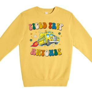 Field Trip Anyone Magic School Bus Retro Teacher Premium Crewneck Sweatshirt