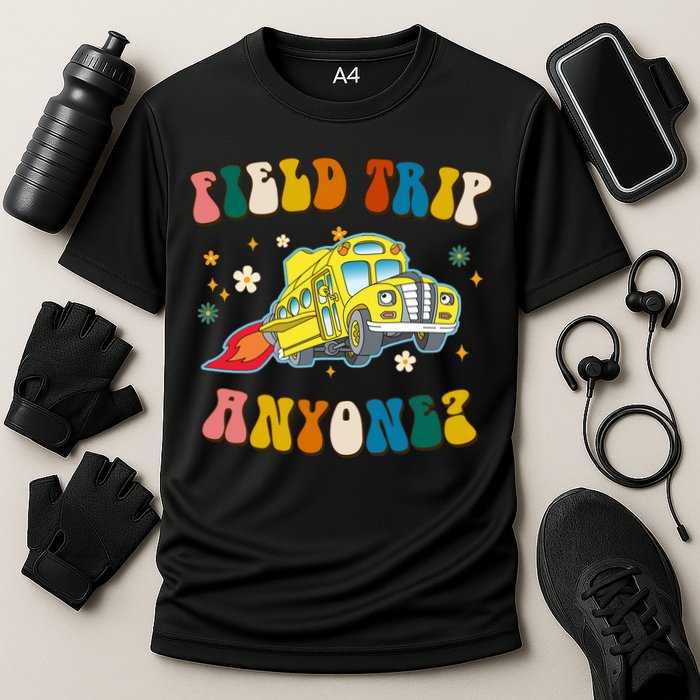 Field Trip Anyone Magic School Bus Retro Teacher Cooling Performance Crew T-Shirt