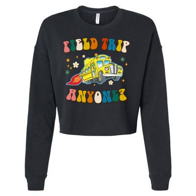 Field Trip Anyone Magic School Bus Retro Teacher Cropped Pullover Crew