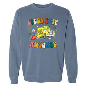 Field Trip Anyone Magic School Bus Retro Teacher Garment-Dyed Sweatshirt