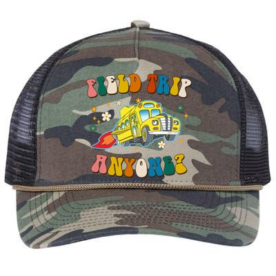 Field Trip Anyone Magic School Bus Retro Teacher Retro Rope Trucker Hat Cap