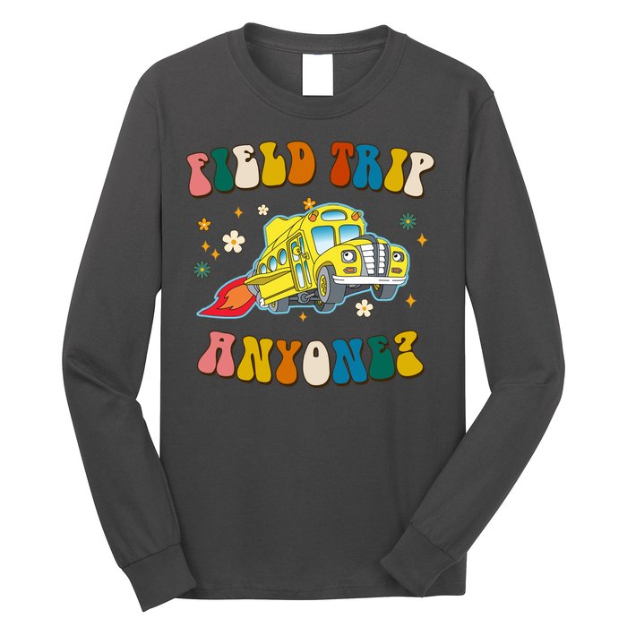 Field Trip Anyone Magic School Bus Retro Teacher Long Sleeve Shirt