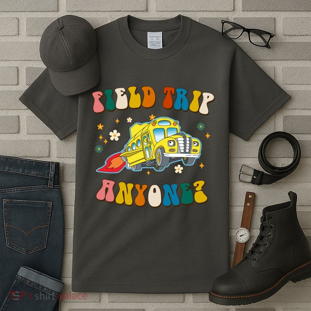 Field Trip Anyone Magic School Bus Retro Teacher Tall T-Shirt