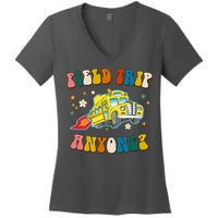 Field Trip Anyone Magic School Bus Retro Teacher Women's V-Neck T-Shirt