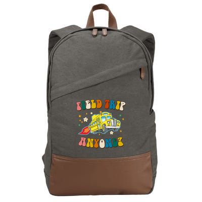 Field Trip Anyone Magic School Bus Retro Teacher Cotton Canvas Backpack
