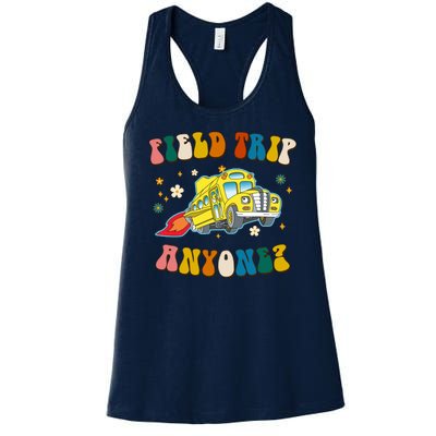 Field Trip Anyone Magic School Bus Retro Teacher Women's Racerback Tank