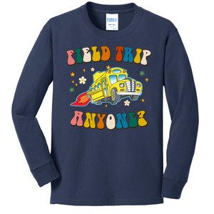 Field Trip Anyone Magic School Bus Retro Teacher Kids Long Sleeve Shirt