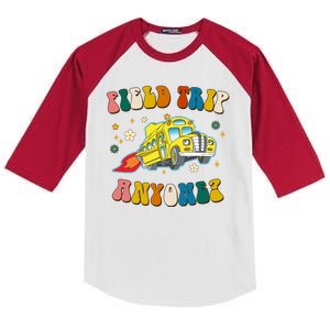 Field Trip Anyone Magic School Bus Retro Teacher Kids Colorblock Raglan Jersey