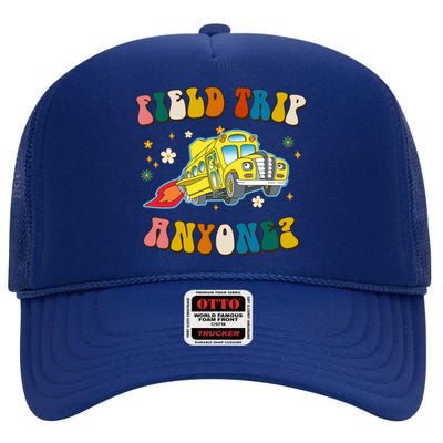 Field Trip Anyone Magic School Bus Retro Teacher High Crown Mesh Back Trucker Hat