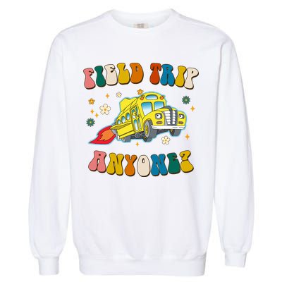 Field Trip Anyone Magic School Bus Retro Teacher Garment-Dyed Sweatshirt