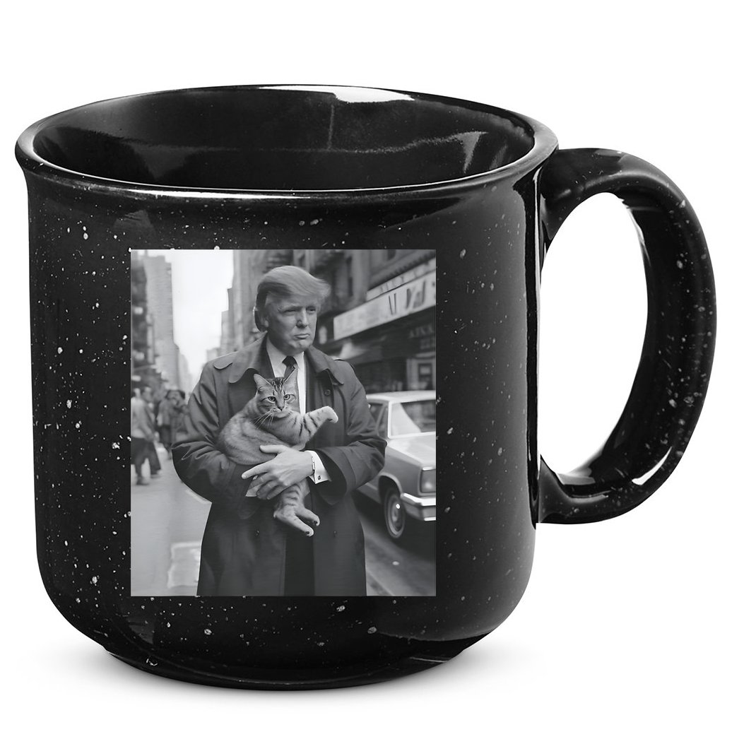Funny Trump And Cat Funny Political 15oz Campfire Ceramic Mug