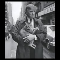 Funny Trump And Cat Funny Political Drawstring Bag