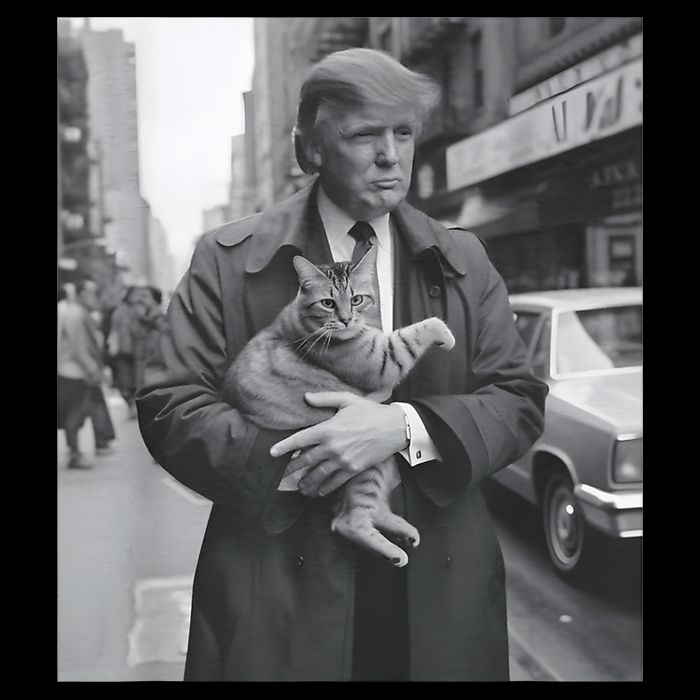 Funny Trump And Cat Funny Political Drawstring Bag