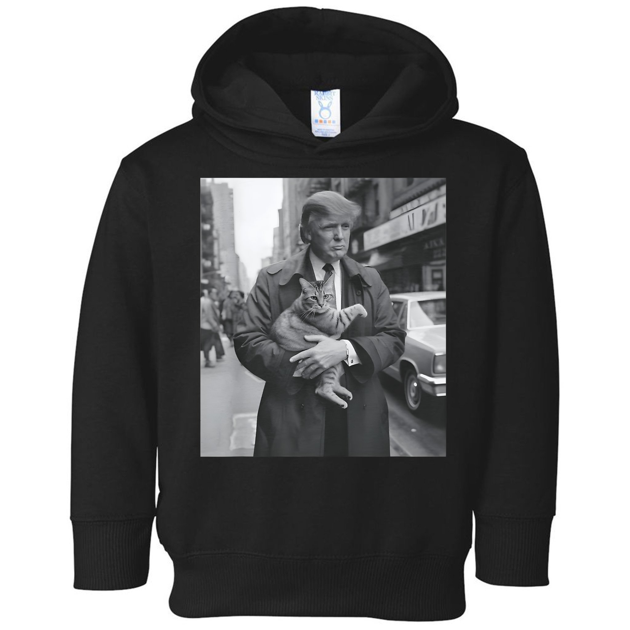 Funny Trump And Cat Funny Political Toddler Hoodie