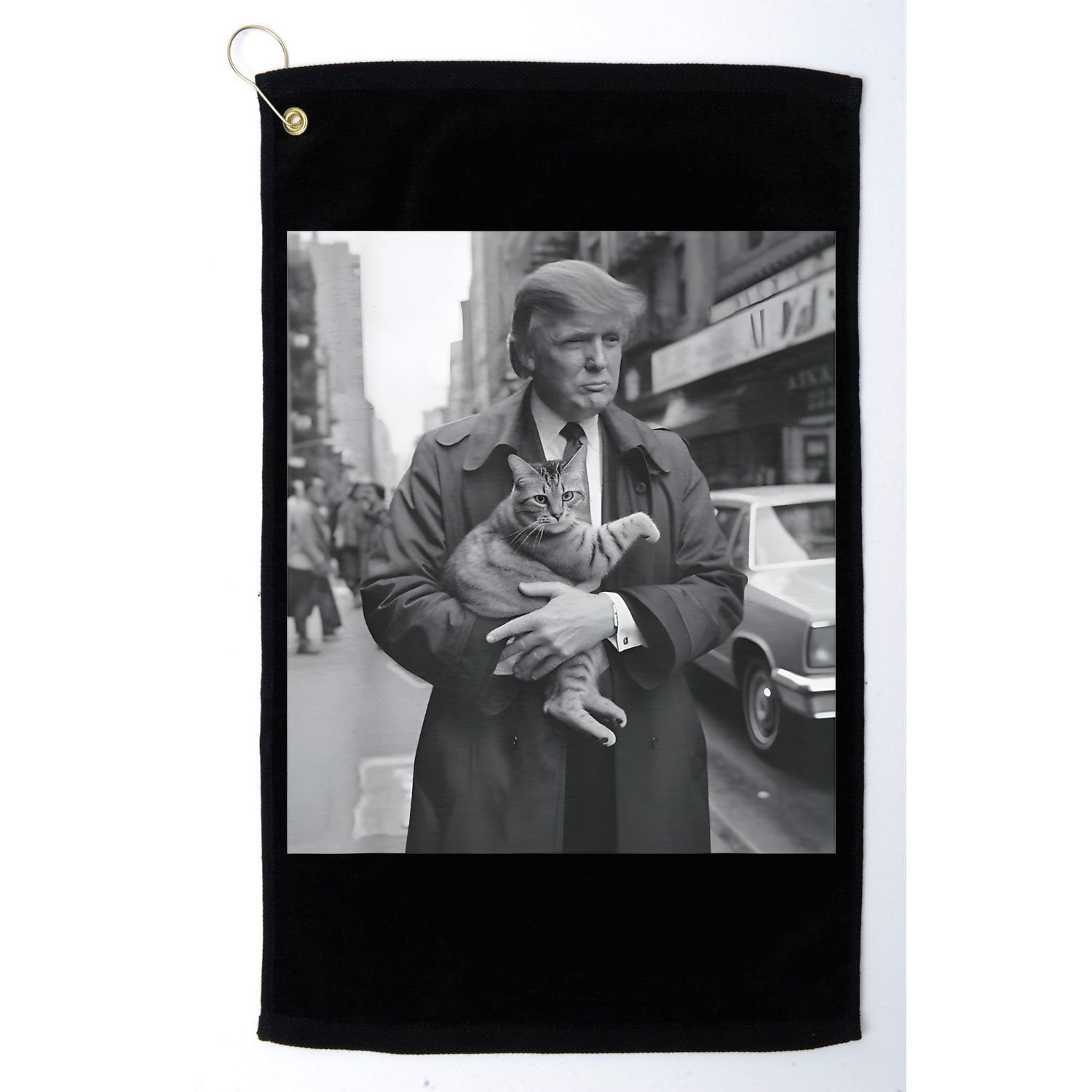Funny Trump And Cat Funny Political Golf Towel