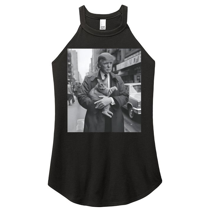 Funny Trump And Cat Funny Political Women's Perfect Tri Rocker Tank