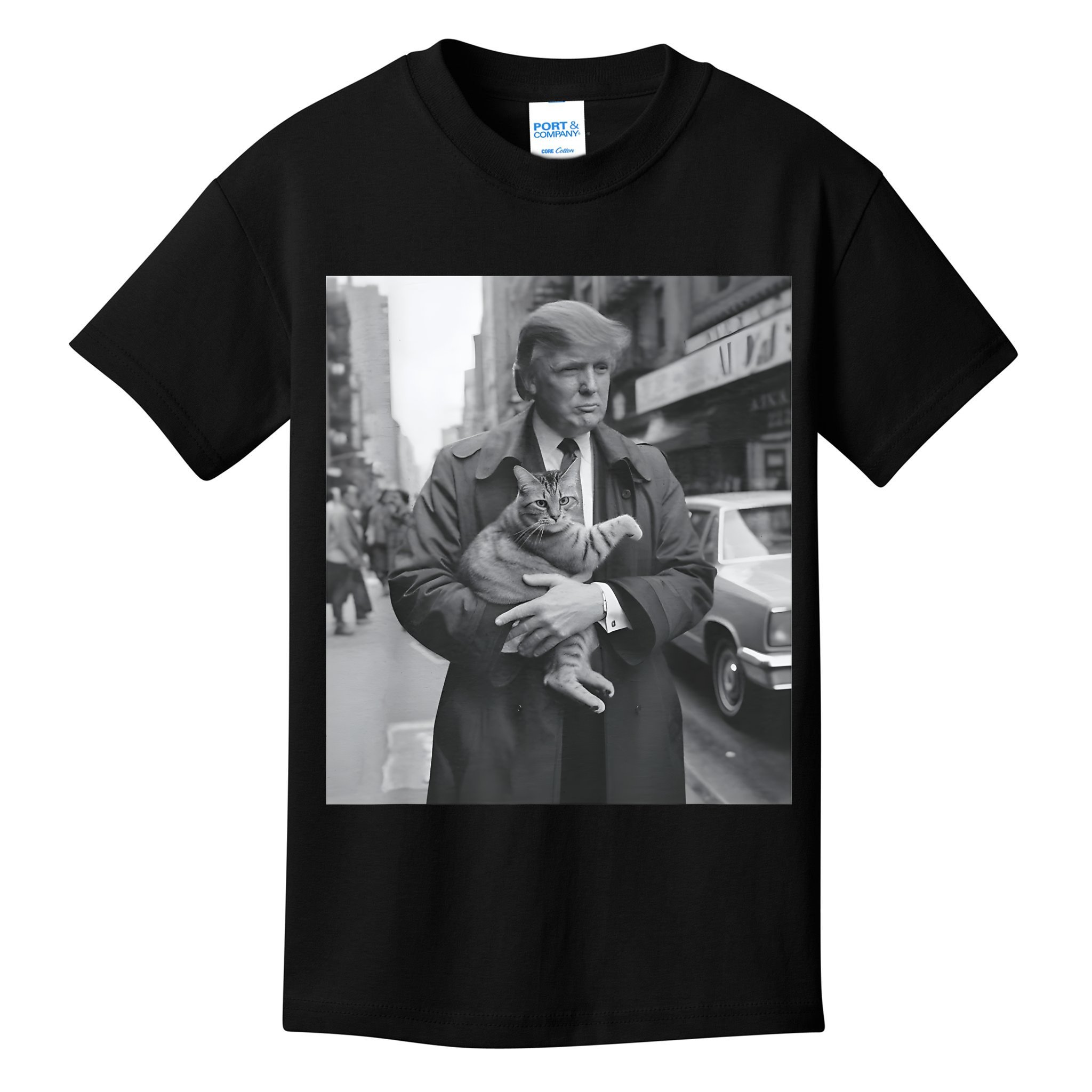 Funny Trump And Cat Funny Political Kids T-Shirt