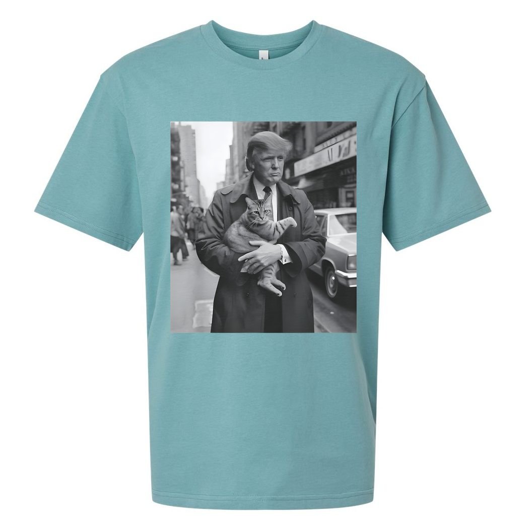 Funny Trump And Cat Funny Political Sueded Cloud Jersey T-Shirt