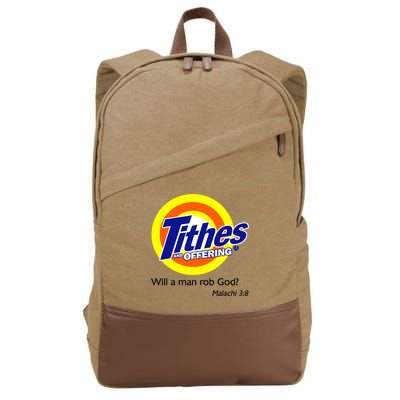 Funny Tithes And Offering Will A Man Rob God Cotton Canvas Backpack