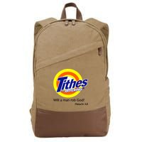 Funny Tithes And Offering Will A Man Rob God Cotton Canvas Backpack