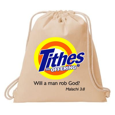 Funny Tithes And Offering Will A Man Rob God Drawstring Bag