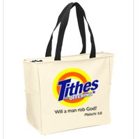 Funny Tithes And Offering Will A Man Rob God Zip Tote Bag