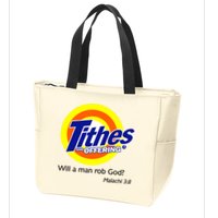 Funny Tithes And Offering Will A Man Rob God Zip Tote Bag