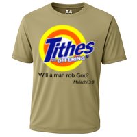 Funny Tithes And Offering Will A Man Rob God Cooling Performance Crew T-Shirt
