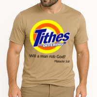 Funny Tithes And Offering Will A Man Rob God Cooling Performance Crew T-Shirt