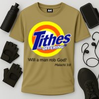 Funny Tithes And Offering Will A Man Rob God Cooling Performance Crew T-Shirt