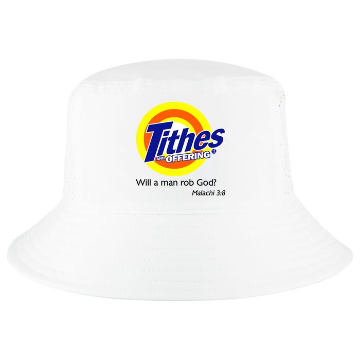 Funny Tithes And Offering Will A Man Rob God Cool Comfort Performance Bucket Hat