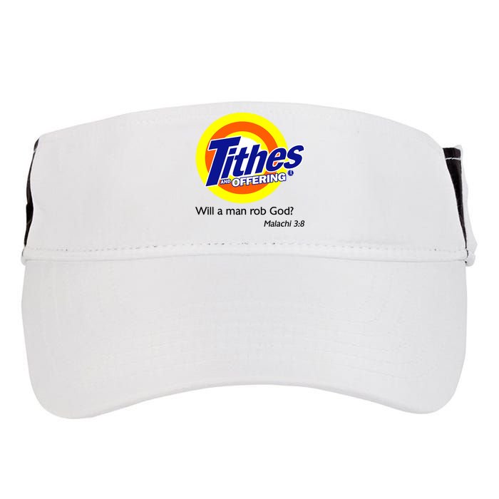 Funny Tithes And Offering Will A Man Rob God Adult Drive Performance Visor