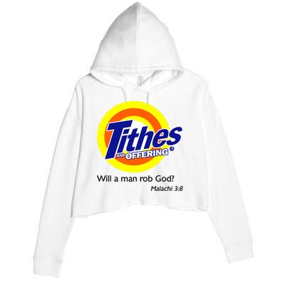 Funny Tithes And Offering Will A Man Rob God Crop Fleece Hoodie