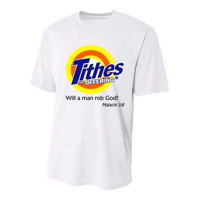 Funny Tithes And Offering Will A Man Rob God Youth Performance Sprint T-Shirt