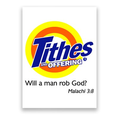 Funny Tithes And Offering Will A Man Rob God Poster