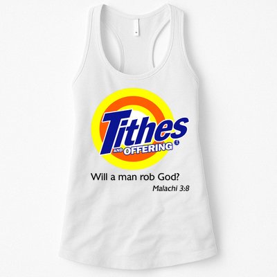 Funny Tithes And Offering Will A Man Rob God Womens Tank Top