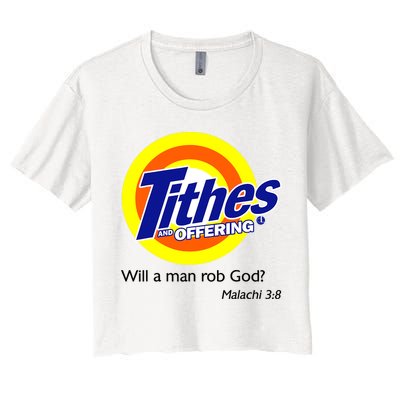 Funny Tithes And Offering Will A Man Rob God Crop Top